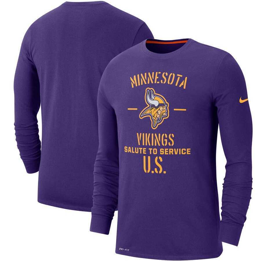 Men's Minnesota Vikings Nike Purple 2019 Salute to Service Sideline Performance Long Sleeve Shirt,We sell and wholesale Men's Minnesota Vikings Nike Purple 2019 Salute to Service Sideline Performance Long Sleeve Shirt on line form chian!